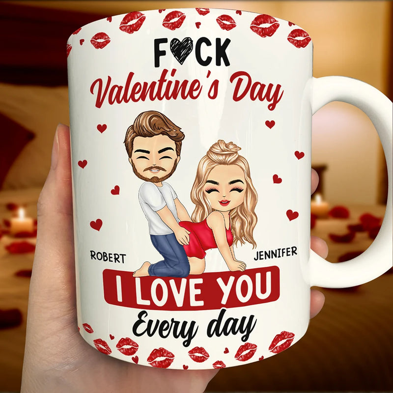 Gift For Couples,Gift For Husband,Gift For Wife,Gift For Boyfriend,Gift For Girlfriend,Funny - Couple I Love You Every Day - Personalised White Edge-to-Edge Mug