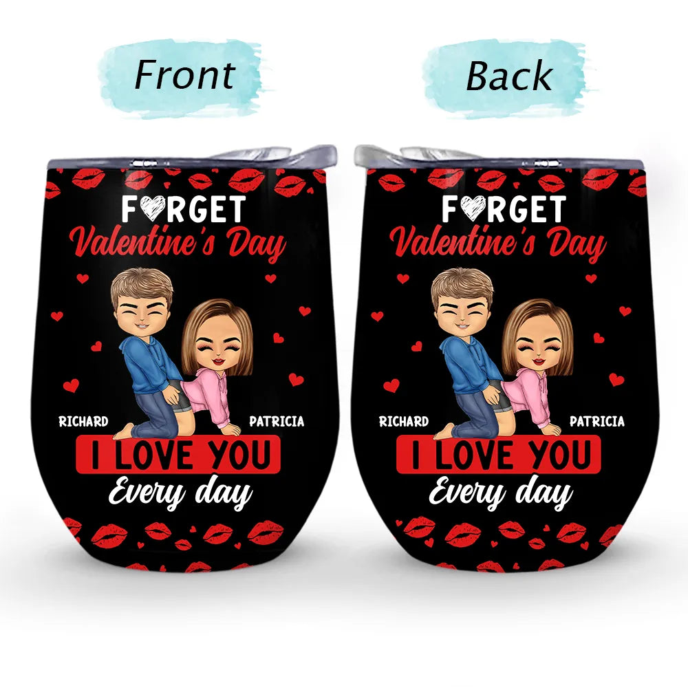 Gift For Couples,Old Couples,Gift For Husband,Gift For Wife,Gift For Boyfriend,Gift For Girlfriend,Love - Couple I Love You Every Day - Personalized Wine Tumbler