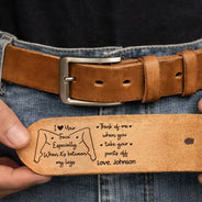 Gift For Couples, Gift For Husband, Gift For Boyfriend, Funny - Couple I Love Your Face Especially When - Personalized Cowhide Leather Belt