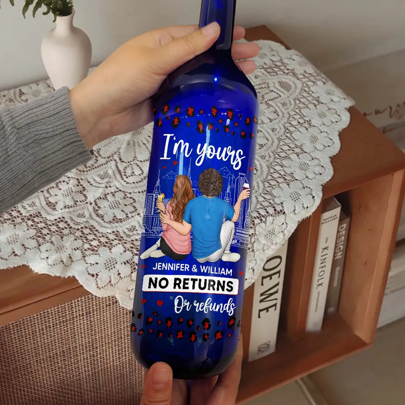 Gift For Couples,Gift For Husband,Gift For Wife,Gift For Boyfriend,Gift For Girlfriend,Happy - Couple I'm Yours No Returns Or Refunds - Personalized Bottle Light