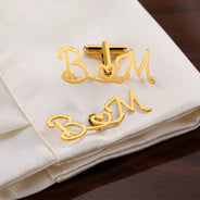 Gift For Men,Romantic,Gift For Yourself,Wedding,Custom Letter-Couple Initials Sign Name - Personalized Cufflinks