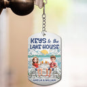 Gift For Couples,Gift For Husband,Gift For Wife,Gift For Boyfriend,Gift For Girlfriend,Lake,Summer - Couple Keys To The Lake House Beach House - Personalized Aluminum Keychain