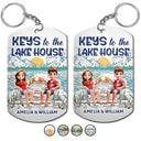 Gift For Couples,Gift For Husband,Gift For Wife,Gift For Boyfriend,Gift For Girlfriend,Lake,Summer - Couple Keys To The Lake House Beach House - Personalized Aluminum Keychain