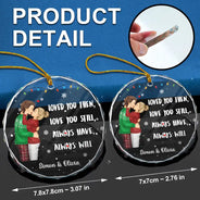 Christmas,Gift For Couples,Gift For Husband,Gift For Wife,Gift For Boyfriend,Gift For Girlfriend,Love - Couple Loved You Then Love You Still - Personalized Circle Glass Ornament