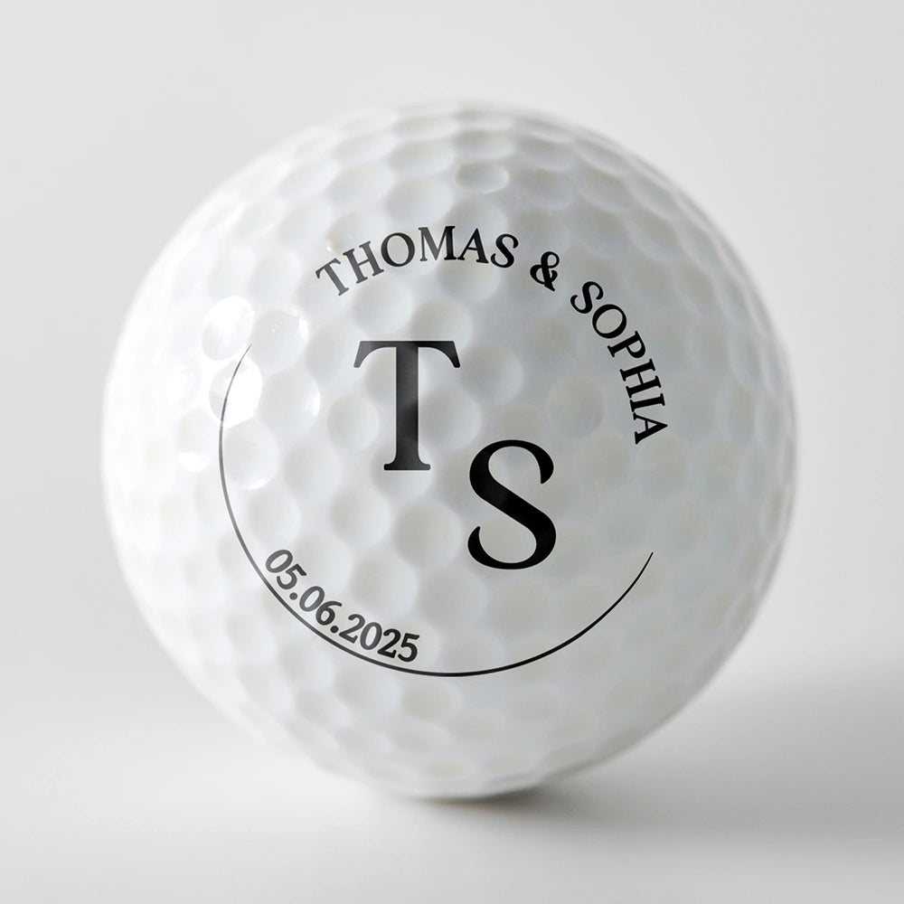 Golf, Gift For Couples, Gift For Husband, Gift For Boyfriend, LGBT, Non-Eng - Couple Monogram With Names - Personalized Golf Ball