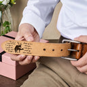 Gift For Couples, Gift For Husband, Gift For Boyfriend, Funny - Couple Old Buck Sweet Doe - Personalized Cowhide Leather Belt