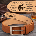 Gift For Couples, Gift For Husband, Gift For Boyfriend, Funny - Couple Old Buck Sweet Doe - Personalized Cowhide Leather Belt
