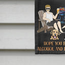 Gift For Couples,Gift For Husband,Gift For Boyfriend,Gift For Wife,Gift For Girlfriend,Pet Couple,Poolside,Happy - Couple Pool & Patio Bar Hope You Brought Alcohol & Dog Treats - Personalized Flag