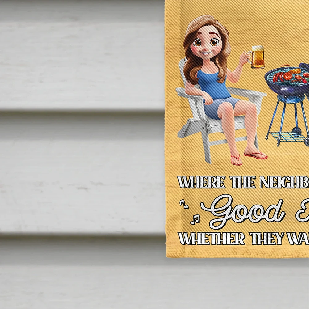 Gift For Couples,Gift For Husband,Gift For Wife,Gift For Boyfriend,Gift For Girlfriend,Poolside,Patio - Couple Poolside Paradise Listen To Good Music 3D Effect - Personalized Flag