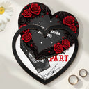 Gift For Couples,Love - Couple Romance Till Death Do Us Part - Personalized 2-Layered Wooden Ring Dish