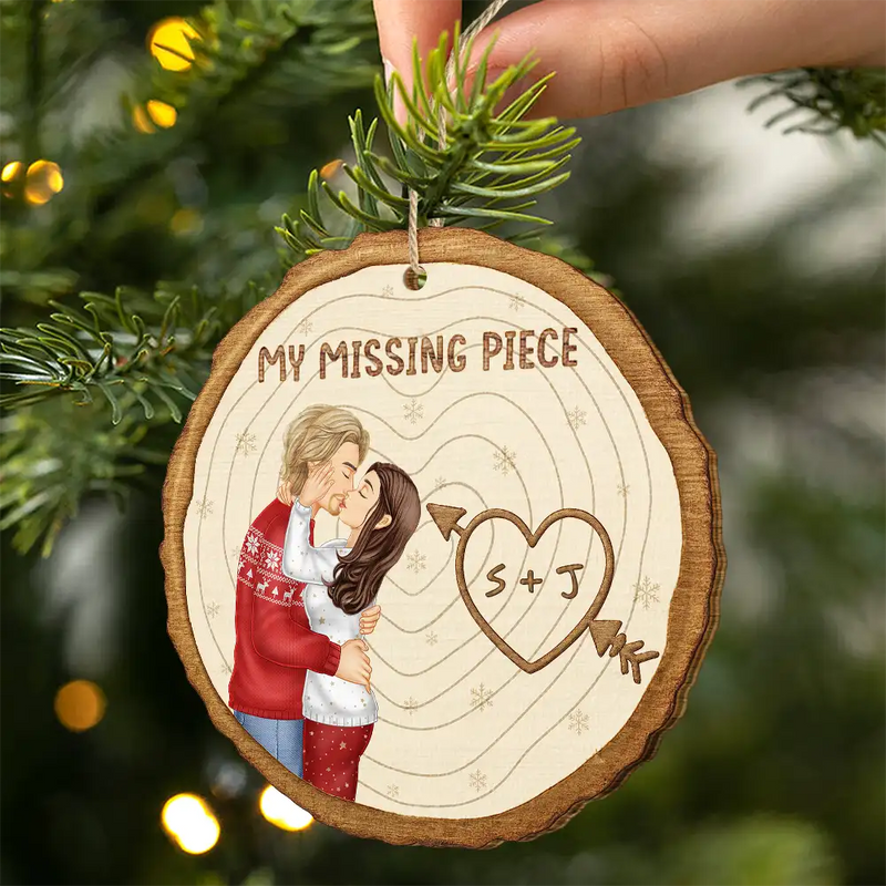 Christmas, Gift For Couples, Gift For Husband, Gift For Wife, Gift For Boyfriend, Gift For Girlfriend - Couple Side View I'm Yours - Personalized Custom Shaped Wooden Ornament
