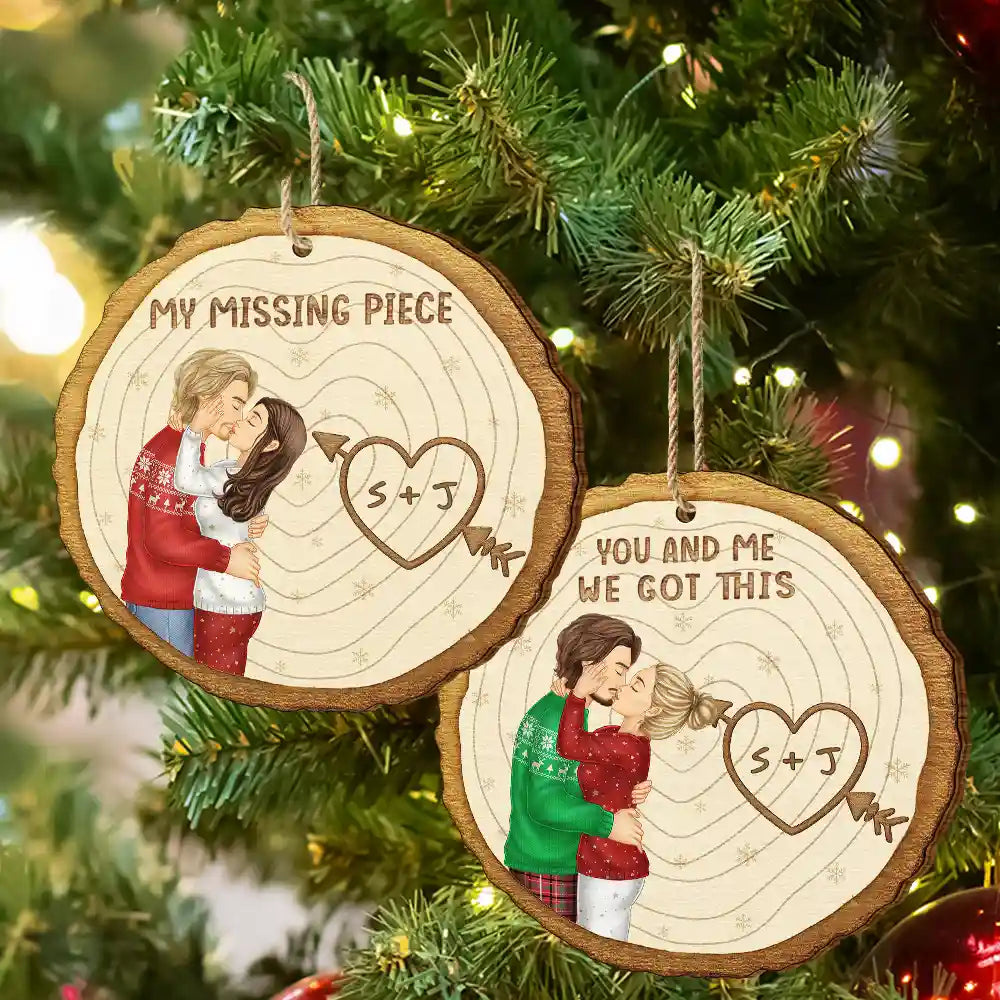 Christmas, Gift For Couples, Gift For Husband, Gift For Wife, Gift For Boyfriend, Gift For Girlfriend - Couple Side View I'm Yours - Personalized Custom Shaped Wooden Ornament