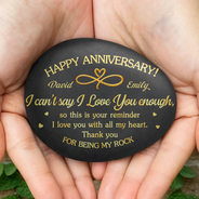 Anniversary,Gift For Couples,Top Market,Romantic,Icon - Couple Thank You For Being My Rock - Personalized Printed Rock