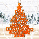 Christmas,Travel,Gift For Couples,Happy - Couple Travel Goal Adventures Of The Year - Personalized Custom Shaped Wooden Ornament