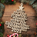 Christmas,Travel,Gift For Couples,Happy - Couple Travel Goal Adventures Of The Year - Personalized Custom Shaped Wooden Ornament