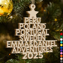 Christmas,Travel,Gift For Couples,Happy - Couple Travel Goal Adventures Of The Year - Personalized Custom Shaped Wooden Ornament