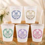 Romantic,Gift For Couples,Custom Text - Couple Wedding Anniversary Party - Personalized Frosted Cups