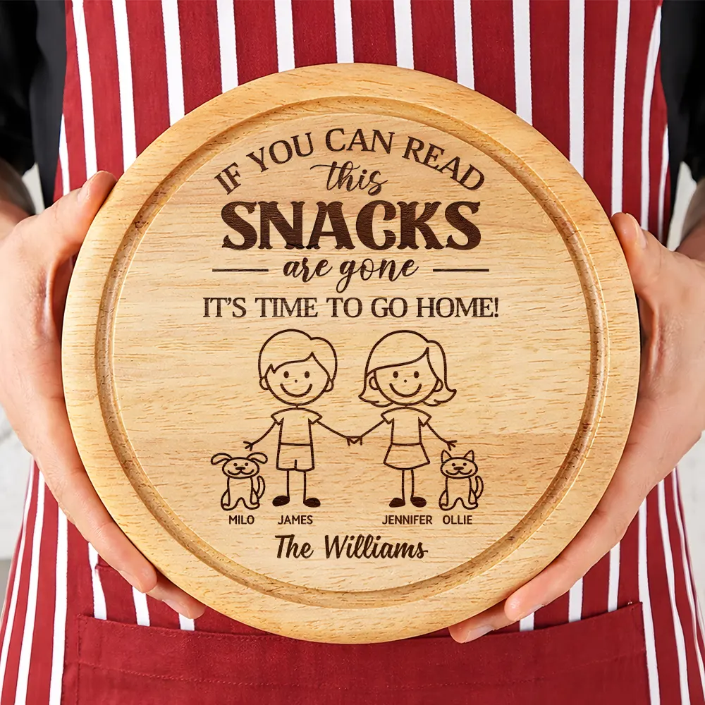 Gift For Couples,Pet Couple,Funny - Couple With Pet Charcuterie If You Can Read This - Personalized Cheese Board Set
