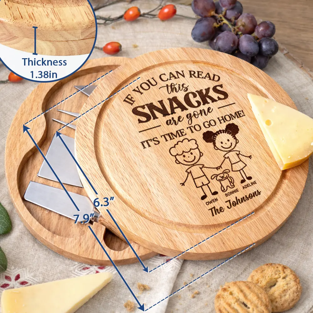 Gift For Couples,Pet Couple,Funny - Couple With Pet Charcuterie If You Can Read This - Personalized Cheese Board Set