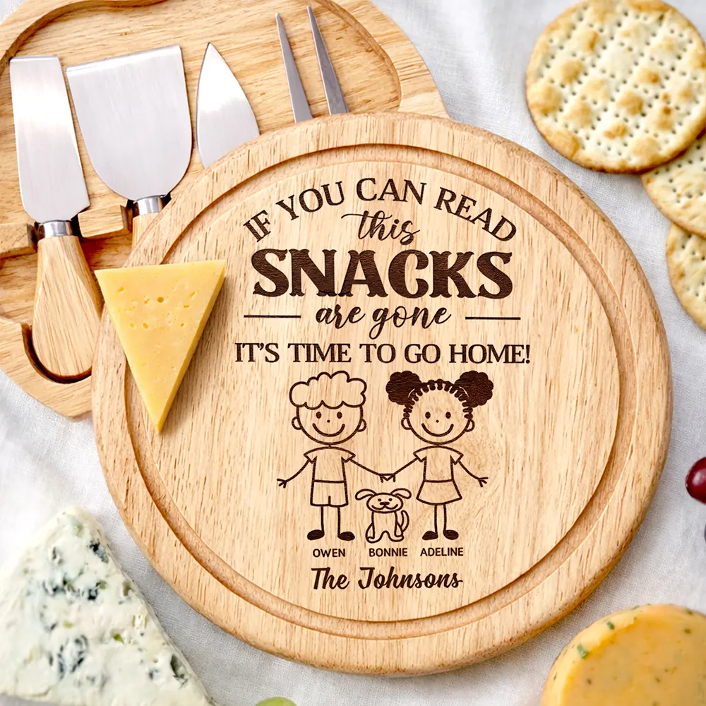 Couple With Pet Charcuterie If You Can Read This - Personalized Cheese Board Set