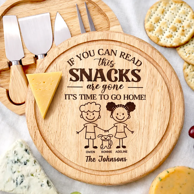 Gift For Couples,Pet Couple,Funny - Couple With Pet Charcuterie If You Can Read This - Personalized Cheese Board Set