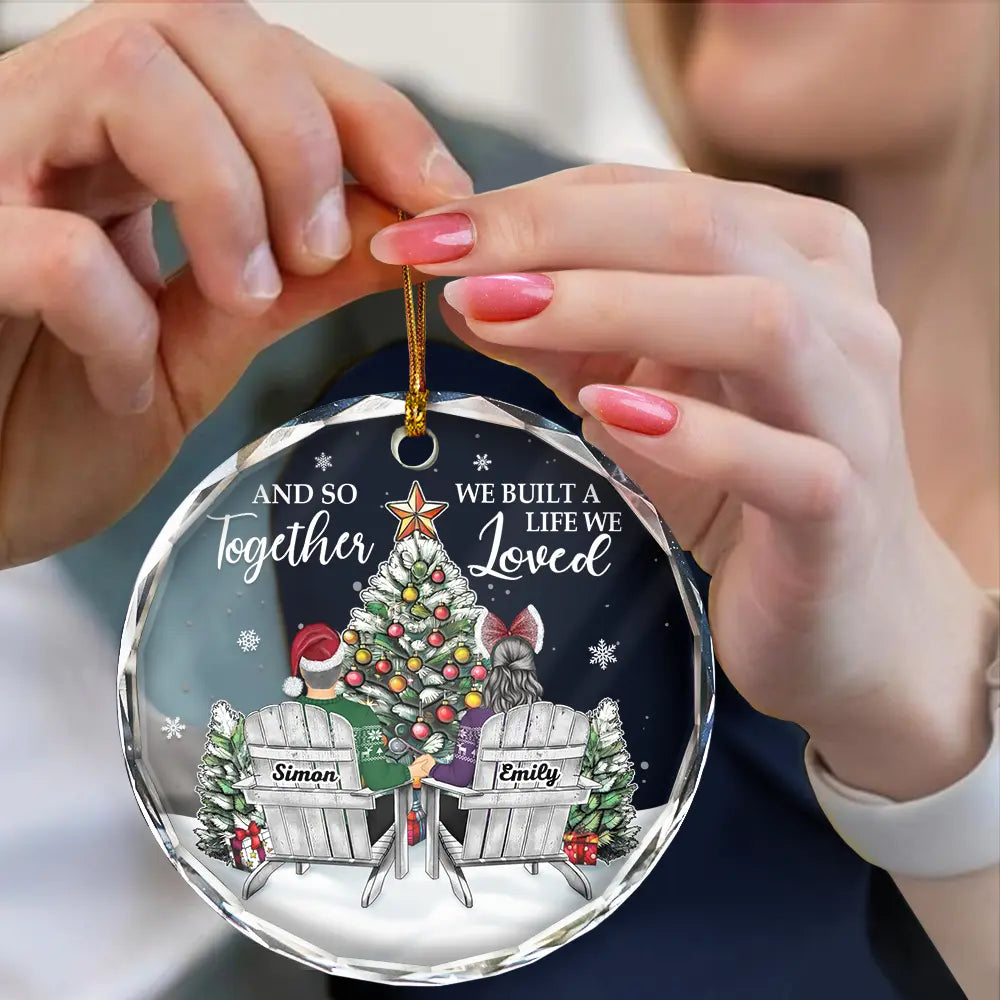 Christmas, Gift For Couples, Gift For Husband, Gift For Wife, Gift For Boyfriend, Gift For Girlfriend, Happy - Couple You Will Forever Be My Always - Personalized Circle Glass Ornament