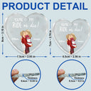 Christmas,Gift For Couples,Gift For Husband,Gift For Wife,Gift For Boyfriend,Gift For Girlfriend,Happy - Couple You're My Ride Or Die - Personalized Heart Shaped Glass Ornament