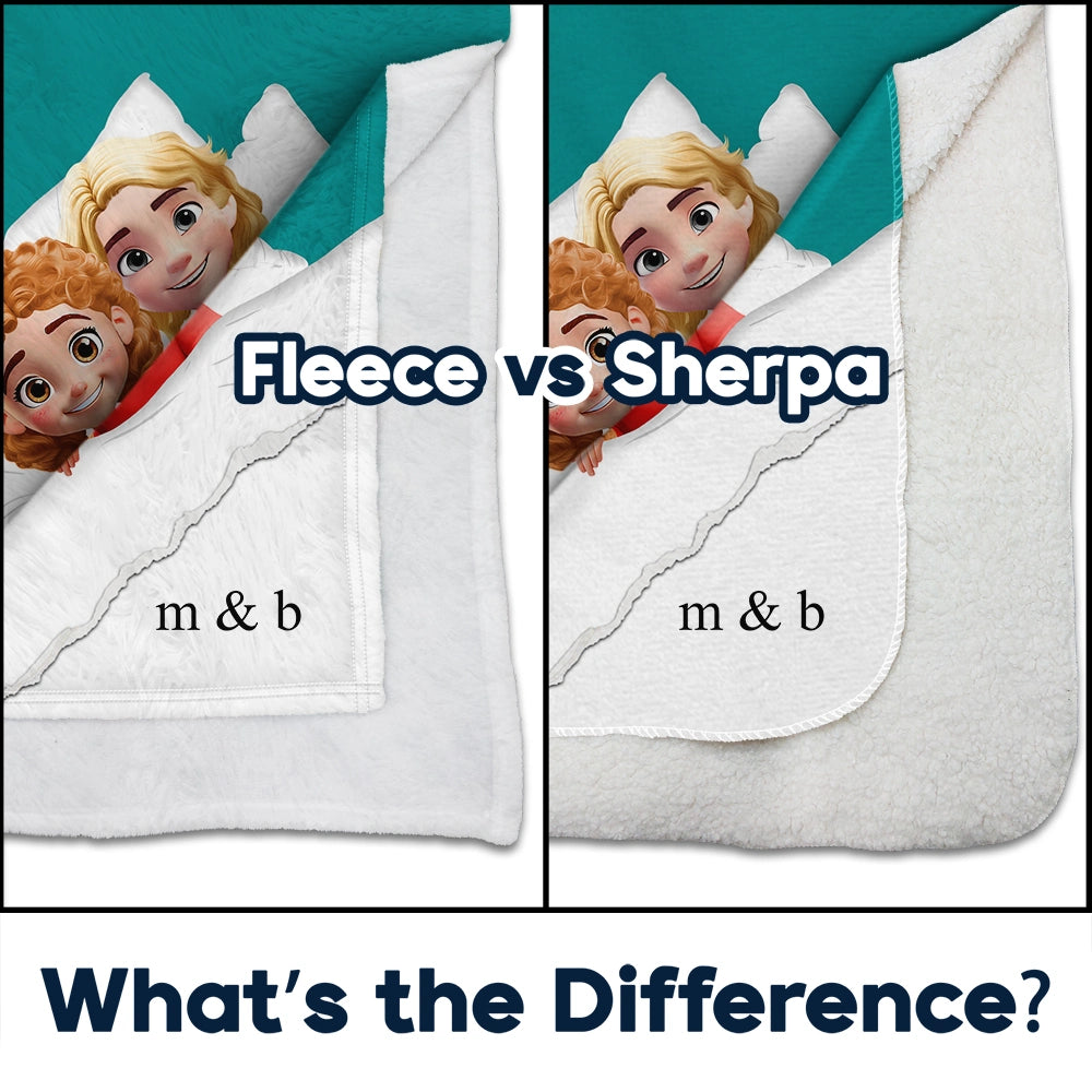 Gift For Couples,Gift For Husband,Gift For Wife,Gift For Boyfriend,Gift For Girlfriend,Happy - Couple & Pet Blanket, Minimal Monogram - Personalized Fleece Blanket, Sherpa Blanket