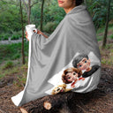 Gift For Couples,Gift For Husband,Gift For Wife,Gift For Boyfriend,Gift For Girlfriend,Happy - Couple & Pet Blanket, Minimal Monogram - Personalized Fleece Blanket, Sherpa Blanket