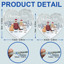 Gift For Couples,Pet Couple,Pet Lovers,Christmas,Happy - Couple & Pets Christmas - Personalized Heart Shaped Glass Ornament
