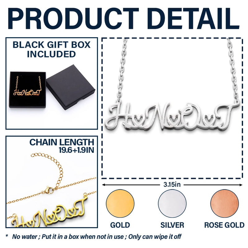 Gift For Couples,Love,Gift For Bestie - Couples Best Friends Initials Sign Name - Personalized Letter Necklace