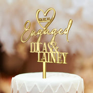 Engaged Couple,Romantic,Gift For Couples,Wedding,Custom Text - Couples Engaged Married - Personalized Cake Topper