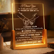 Gift For Couples, Married Couple, Top Market, Romantic, Icon - Couples I Choose You - Personalized Night Light