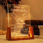 Gift For Couples, Married Couple, Top Market, Romantic, Icon - Couples I Choose You - Personalized Night Light