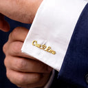 Gift For Men,Romantic,Gift For Yourself,Wedding,Custom Text - Couples Initials Heart Sign Name - Personalized Cufflinks
