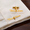Gift For Men,Romantic,Gift For Yourself,Wedding,Custom Text - Couples Initials Heart Sign Name - Personalized Cufflinks