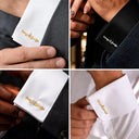 Gift For Men,Romantic,Gift For Yourself,Wedding,Custom Text - Couples Initials Heart Sign Name - Personalized Cufflinks