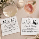 Romantic,Gift For Couples,Wedding,Custom Text - Couples Mr. & Mrs. Wedding Engaged Bachelor Bachelorette Party - Personalized Cocktail Napkins