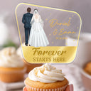 Travel,Romantic,Gift For Couples,Wedding,Vector - Couples Wedding The New Adventures Begins - Personalized Acrylic Cake Topper