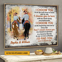 Cowboy Couple I Choose You Custom Poster, Personalized Horse Couple Wall Art, Couple Gift