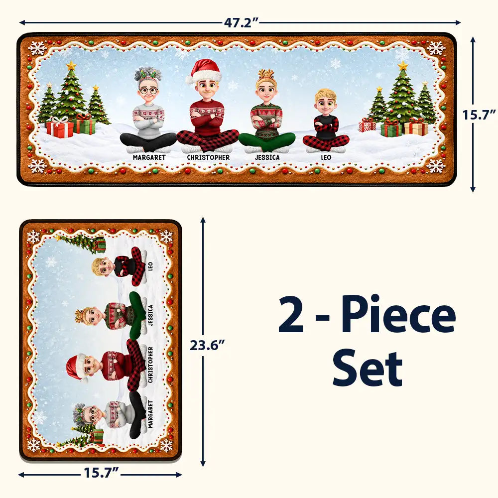 Sentimental,Christmas,Family,Vector - Cozy Family Christmas Gathering - Personalized Runner Rug