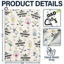 Gift For Father,Gift For Grandpa,Funny,Dad's Hobby,Grandpa's Hobby,Golf,Non-Eng,Icon - Crayon Kids Doodle Child Drawing Best Dad Grandad By Par - Personalized Golf Towel