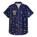Gift For Father,Gift For Grandpa,Funny,Non-Eng,Icon,Humorous - Crayon Kids Doodle Child Drawing Best Dad Grandpa Ever - Personalized Hawaiian Shirt
