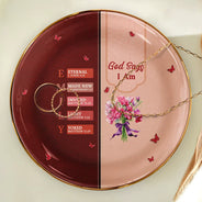 Gift For Wife,Gift For Girlfriend,Gift For Yourself,Gift For Women,Gift For Aunt,Gift For Mother,Gift For Grandma,Gift For Daughter,Gift For Sisters,Gift For Bestie,Happy,Christian,Non-Eng,Icon - Created With A Purpose Birth Month Flower - Personalized Ring Dish