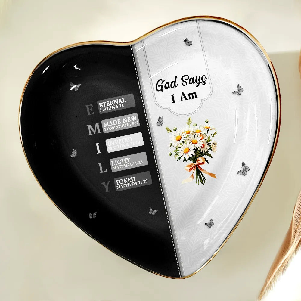 Gift For Wife,Gift For Girlfriend,Gift For Yourself,Gift For Women,Gift For Aunt,Gift For Mother,Gift For Grandma,Gift For Daughter,Gift For Sisters,Gift For Bestie,Happy,Christian,Non-Eng,Icon - Created With A Purpose Birth Month Flower - Personalized Ring Dish