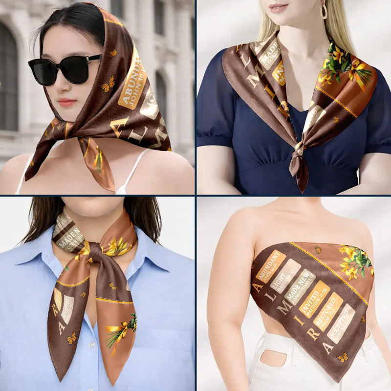 Gift For Wife,Gift For Girlfriend,Gift For Yourself,Gift For Women,Gift For Aunt,Gift For Mother,Gift For Grandma,Gift For Daughter,Gift For Sisters,Gift For Bestie,Happy,Christian,Icon - Created With A Purpose Birth Month Flower - Personalized Scarf