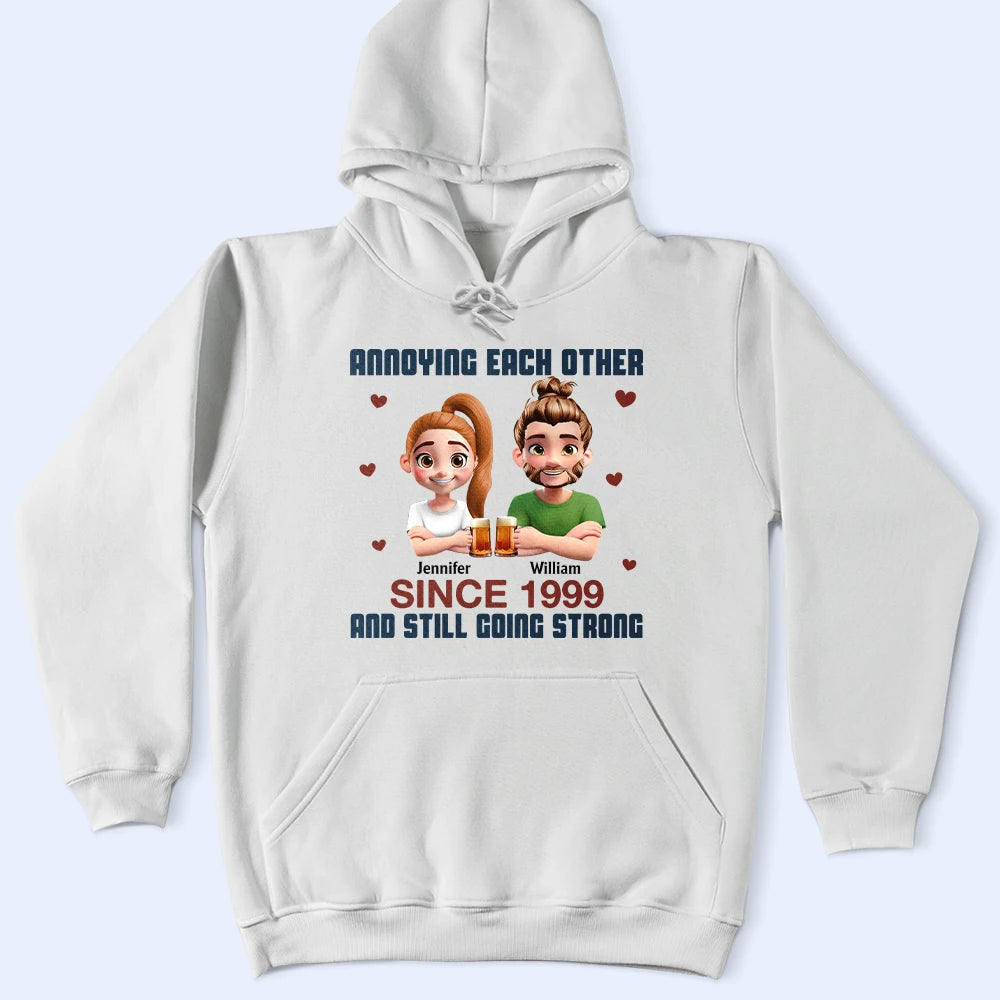 Gift For Couples,Love,Gift For Husband,Gift For Wife,Gift For Boyfriend,Gift For Girlfriend - Cross Arms Couple Annoying Each Other - Personalized T Shirt