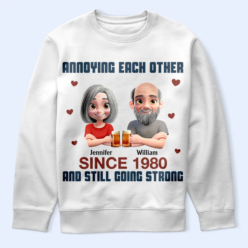 Gift For Couples,Love,Gift For Husband,Gift For Wife,Gift For Boyfriend,Gift For Girlfriend - Cross Arms Couple Annoying Each Other - Personalized T Shirt