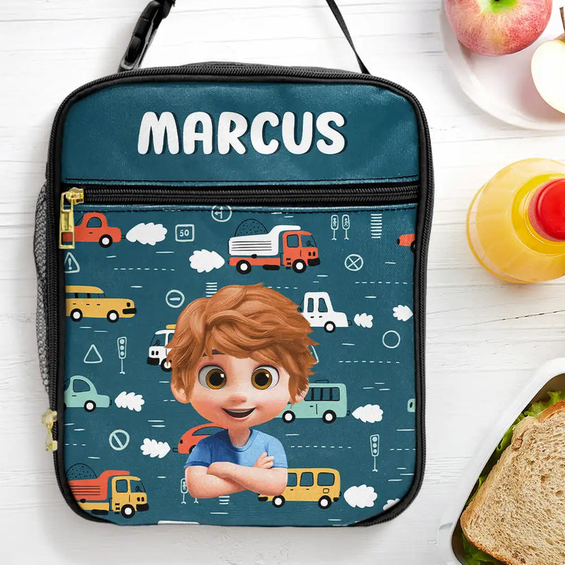 Back To School,Gift For Kids,Gift For Grandkids - Crossed Arms Kid With Name - Personalized Kids Lunch Bag