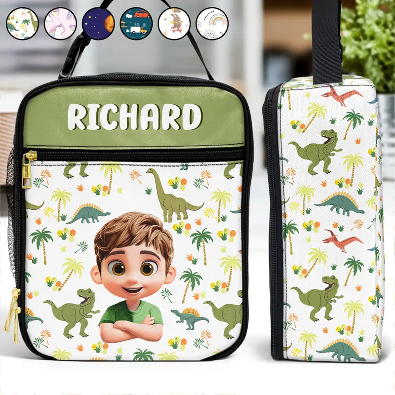 Back To School,Gift For Kids,Gift For Grandkids - Crossed Arms Kid With Name - Personalized Kids Lunch Bag